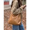 Ladies Lazy Large Capacity Tote Bag, Fashion Commuter Soft Leather Bucket Bag, Student Crossbody Shoulder Bag