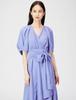 FRAY Acetate Linen Dress FWFO222057 BLU 0 I.D. Cache-Coeur Women's