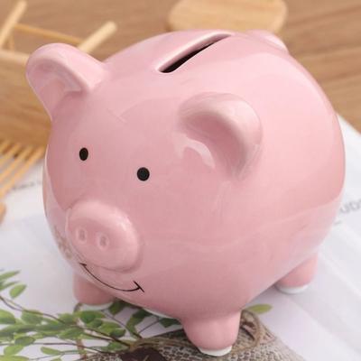Cartoon Ceramic Piggy Bank Cute Coin Bank Durable Money Saving Box  Home Ornament