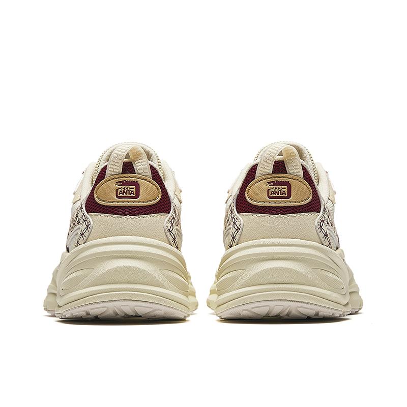 Anta AT801 Good Things Happen Millennium Retro Slip Resistant Durable Breathable Low Top Lifestyle Casual Shoes Women Sneaker Beige Red 922518803-4