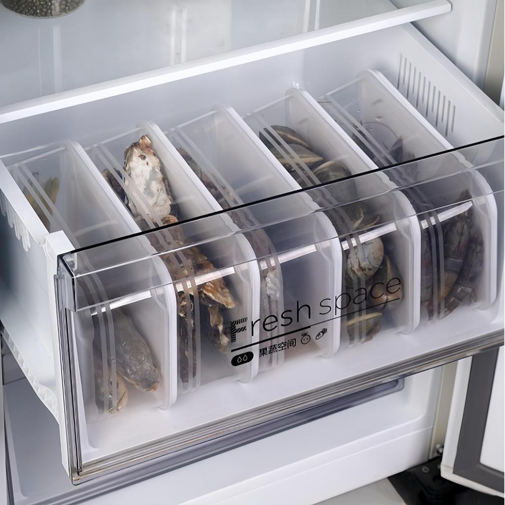 1pc Fridge Storage Box Organizer Fresh Keeping Fridge Freezer Meat Vegetables Fruits Sealed Box Container Heatable