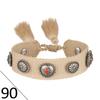 European Woven Bracelet with Metal Nail Buckle and Tassel for Women
