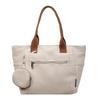 Versatile Women's Large Canvas Tote - Fashionable Mother-Child Casual Shoulder Bag for School & Commute