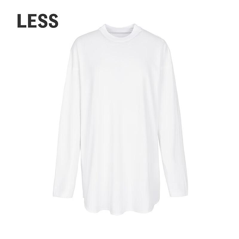 LESS Women s Cotton Blend Loose Fit Long Sleeve T-Shirt M грязно-белый