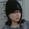 Moire More MO Logo Knit Beanie-Black