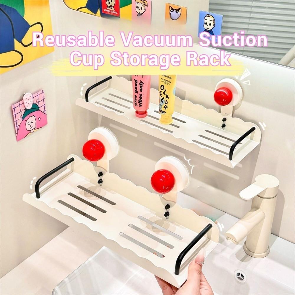 Dopamine Suction Cup Storage Shelf Punch Free Shower Shampoo Rack Bathroom Storage Rack for Home