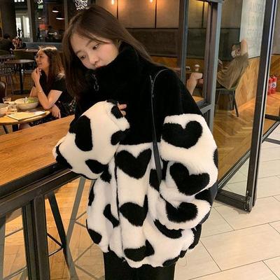 Imitation Lamb Wool Plush Coat Women's Winter New Small Medium and Long Love Imitation Fur Thickened Cotton Coat