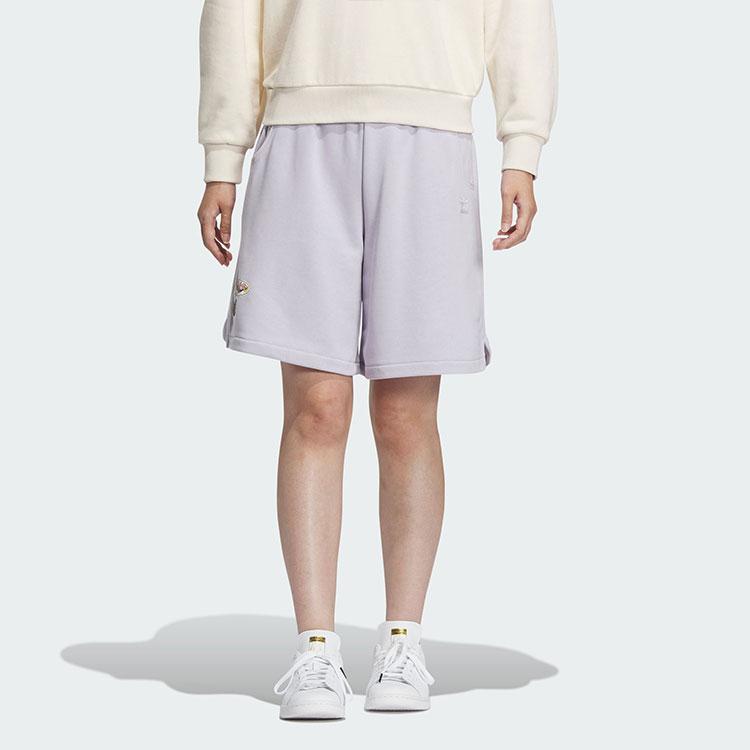 Adidas Originals Holiday Graphic Shorts Women Shorts Silver IW6303