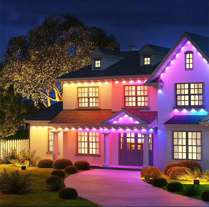 Outdoor Waterproof 220V RGB LED Strip Light with Remote & App Control for Eaves Decoration
