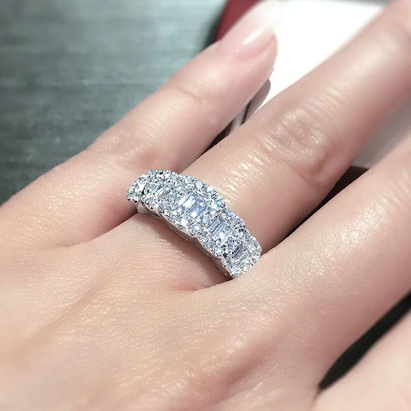 Exquisite High-End Ring, Daily Versatile Geometric Wedding Ring, Engagement Proposal Prop Female Ring