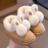 New children's cotton shoes winter stepping on shit feeling indoor and outdoor thickened warm medium and older children's baby cotton slippers