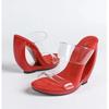 Summer PVC Transparent Open Toe Women Slippers Fashion Design Fretwork High Heels Party Dress Slide Shoes
