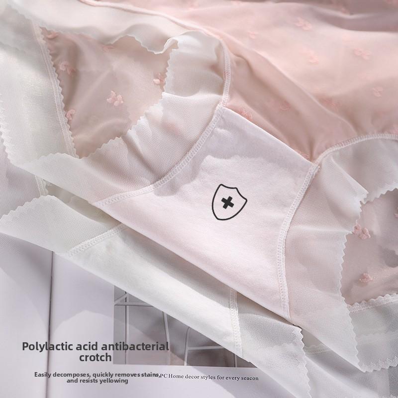 Übergröße Damen Sommer Ultra Dünn Sexy Eis Seide Transparent Ohne Naht Hohe Taille Dreieck Slip