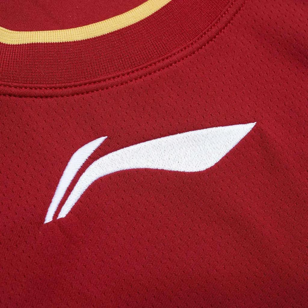 Li-Ning Professional Basketball Series CBA Chinese Character Logo Print Round Neck Basketball Vest Men Tops Red AAYS427-1