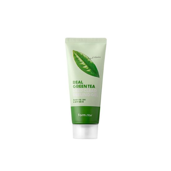 Farmstay Real Green Tea Deep Clear Peeling Gel Soothing & Gentle Exfoliating Care 100ml × 2pcs (1+1 Offer)