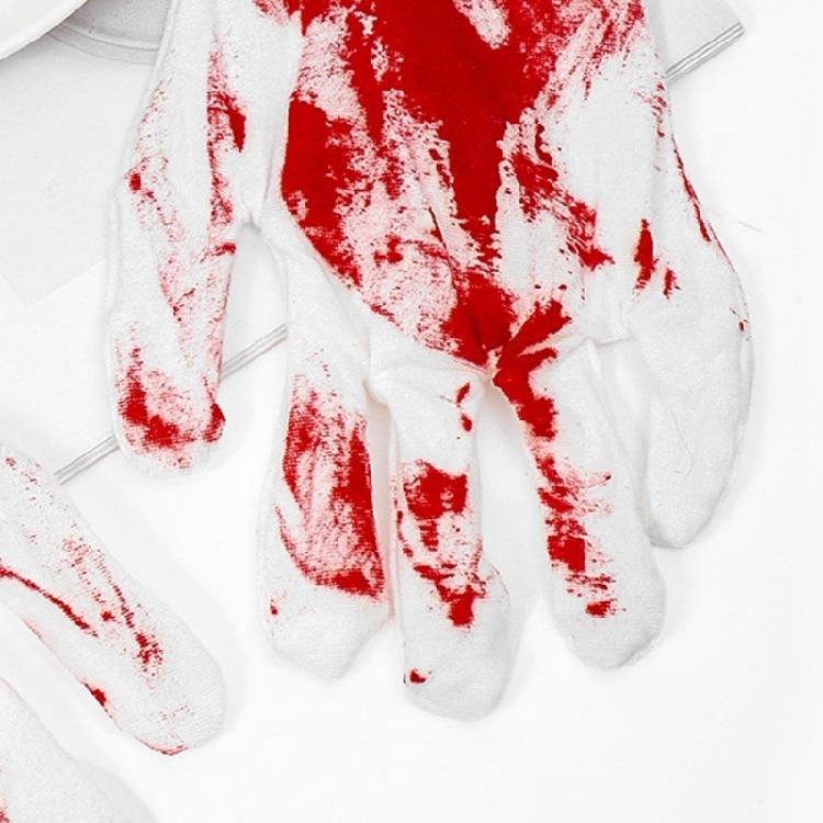Ghostly Halloween Cosplay Bloodstain Print Gloves for Bone Chilling Style