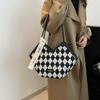 Geometric Check Chic Colorblock Shoulder Bag For Women Perfect For Commuting And Casual