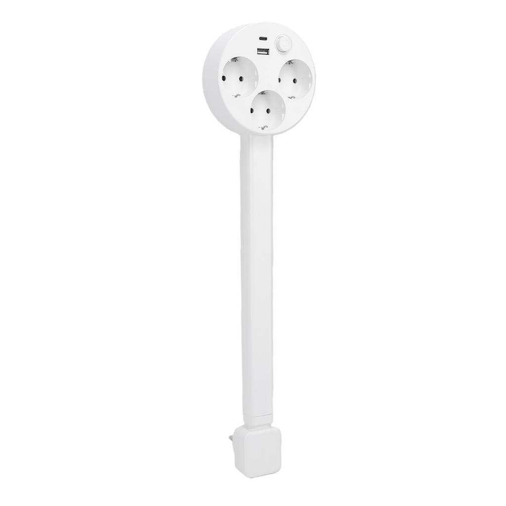 Steckdosenverlängerungsstab USB Typ A Typ C 3 AC-Steckdosen 5-in-1-Design Verstellbarer abnehmbarer Wandstecker Steckdosenverlängerer EU-Stecker