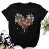 Maycaur New Finger Heart T Shirt Women Tops Korean Ulzzang Graphic Tees Women Fashion Women's T Shirts 90s Girls Black Shirt