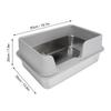 Enclosed High Sides Litter Box Scratch Proof Easy To Clean Secure Structure Stainless Steel Litter Box for Small Medium Cats