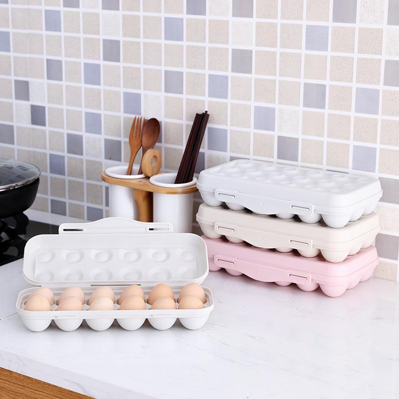 Stackable 18-Grid Egg Storage Box with Snap-On Lid, Anti-Collision & Breakage.
