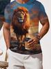 Cool and Breathable Digital Print Fashion Trend Men's Casual Sport T-Shirt - Essential for Summer Home, Outdoor, and Casual Fashion Styling, a