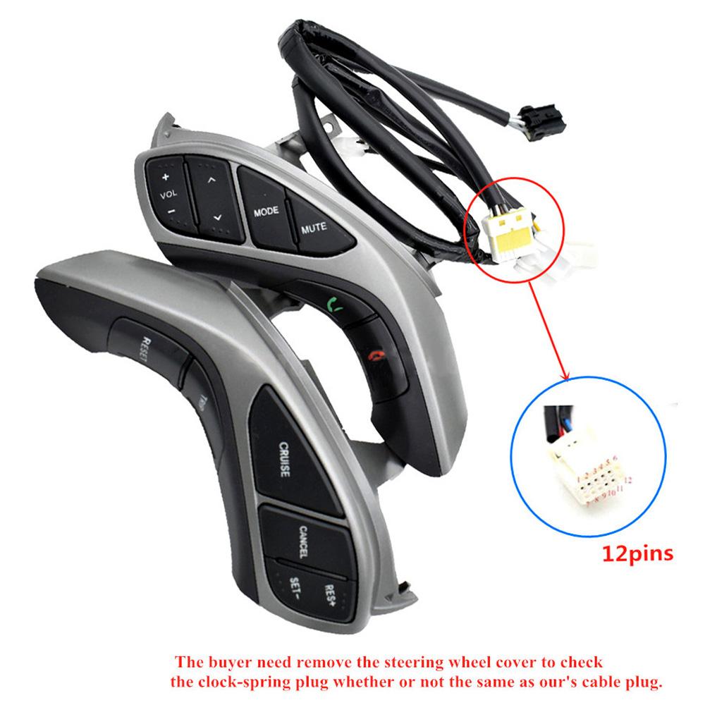 Auto Steering wheel Button For Hyundai Elantra 2012 2013 2014 2015  I30 Audio Phone Bluetooth Cruise Control Car Switches Switch-(12pins)-L
