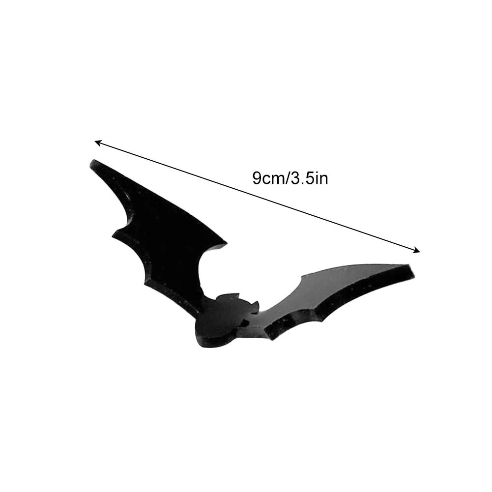 6pcs Halloween 3D Bat Wall Stickers Spooky Yard Sign Outdoor Lawn Decoration Plastic Bat Window Decor for Party