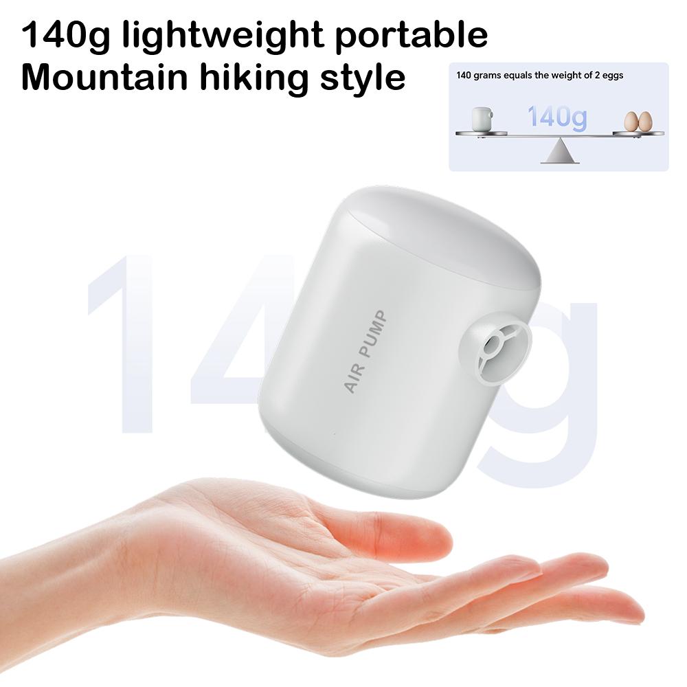 Outdoor camping quick inflation deflation cordless portable air pump with LED light mini air compressor rechargeable 4KPa 4 outlet nozzle