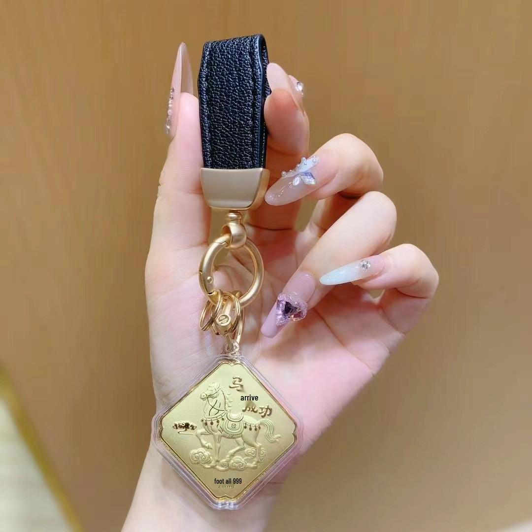 Shuibei 999 Чистое Золото Год Лошади Талисман-Брелок и Подвеска для Телефона 19859353518