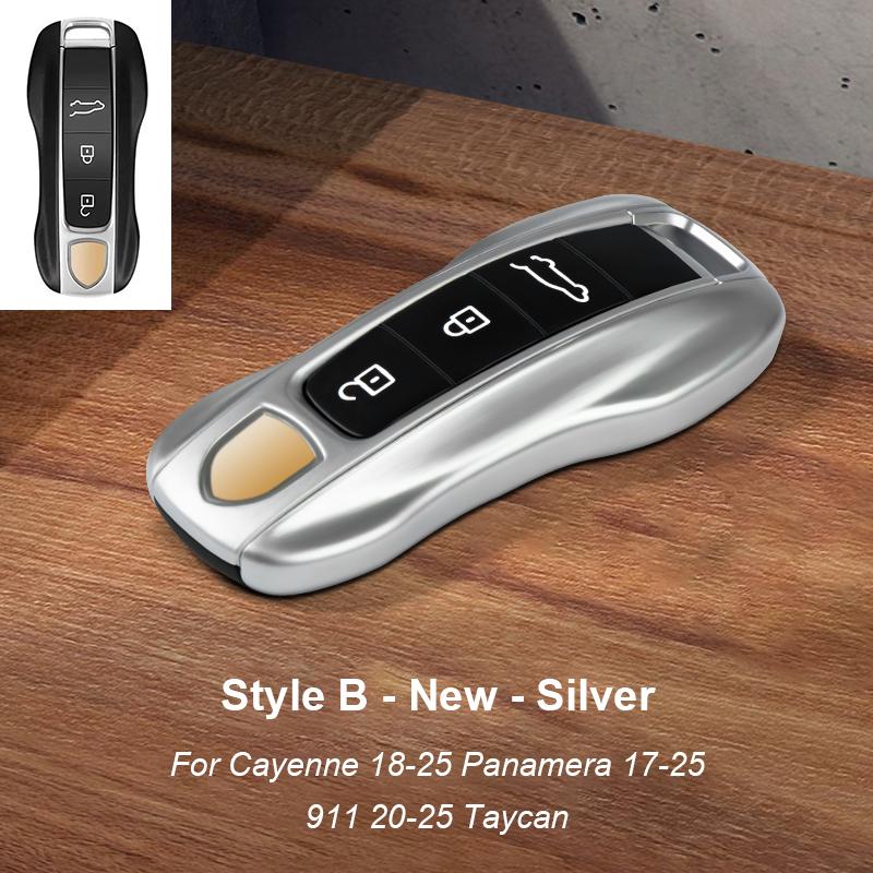 Solid Color ABS For Porsche Panamera Macan 718 Taycan 911 Cayman Boxster 971 Remote Smart Car Key Case Cover Car Accessories