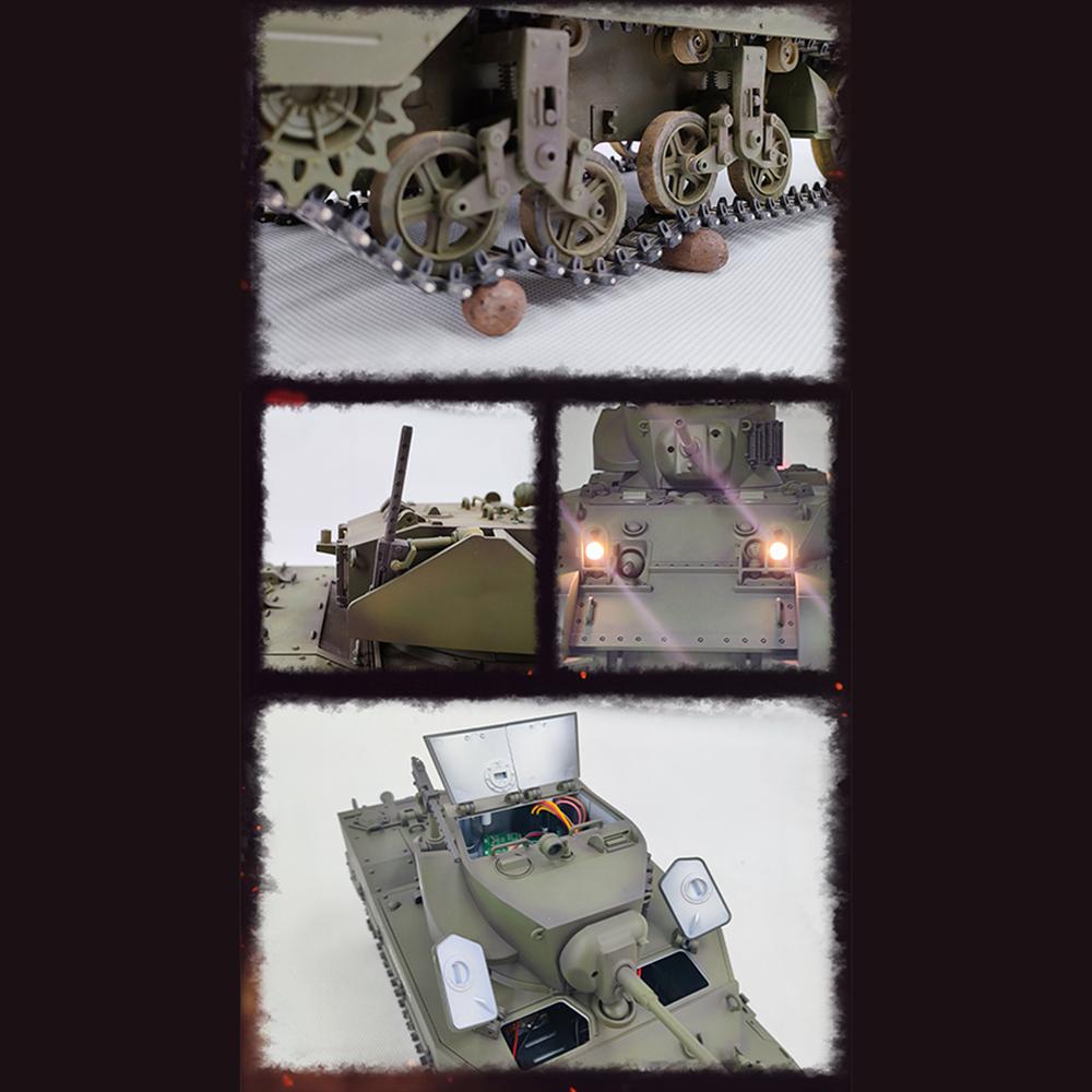 Fjernkontrolltank 1/16 Fullskala fjernkontrolltankleker Simulert lyd og bevegelse 360 ​​grader