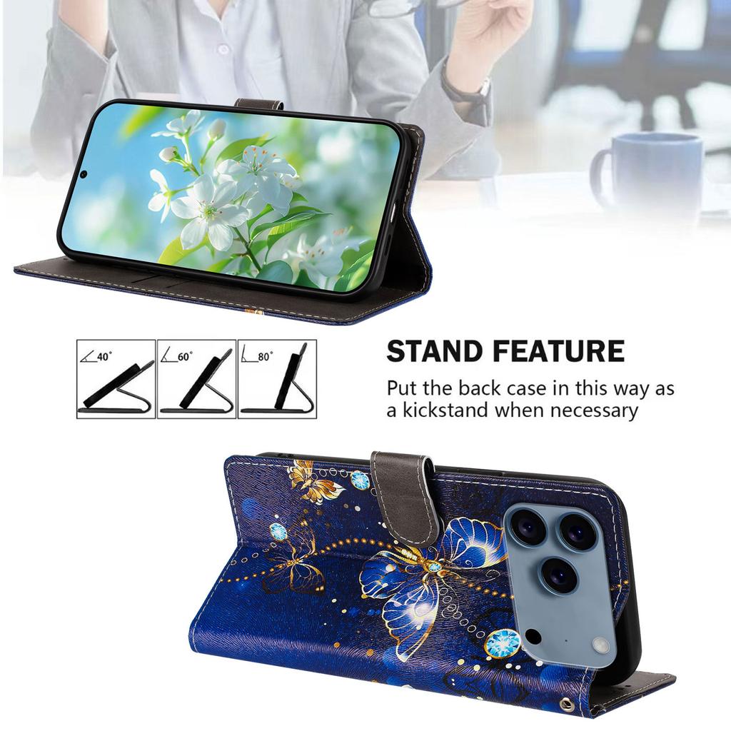 Printed Cartoon Magnetic Leather Wallet Case for IPhone 17 Air 16 16e 15 14 13 12 Mini 11 Pro XS XR Max Plus Cases Phone Cover