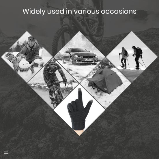 1 Pair Women Men Autumn Winter Knitting Gloves Solid Color Thickened Ribbed Cuffs Ridding Gloves Touch Screen Windproof Gloves