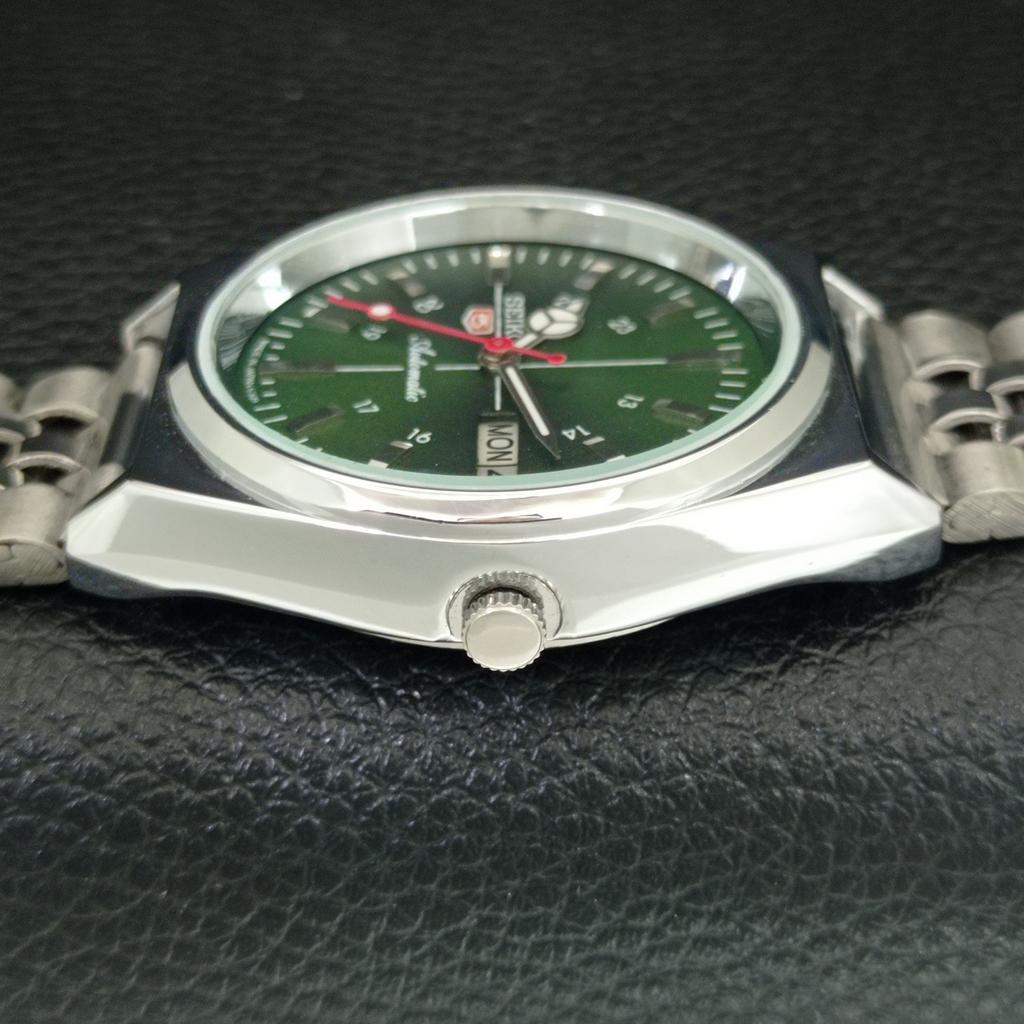 VINTAGE REFURBISHED SEIKO 5 AUTOMATIC 6309A JAPAN MENS GREEN WATCH a442890-1
