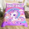 Rainbow Duvet Cover Set, Colorful Abstract Geometric Pattern with Shapes Rainbow, Decorative Bedding Set