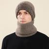 Winter Cashmere Wool Hat Warm Cold-Proof Knitted Hat Scarf Gloves Hat Three-Piece Set