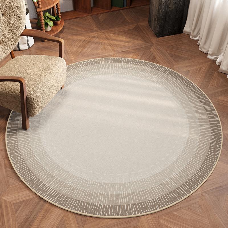 Cream Style Living Room Decoration Round Carpet Light Luxury Rugs for Bedroom Home Soft Floor Mat Anti-slip Washable Bedside Rug