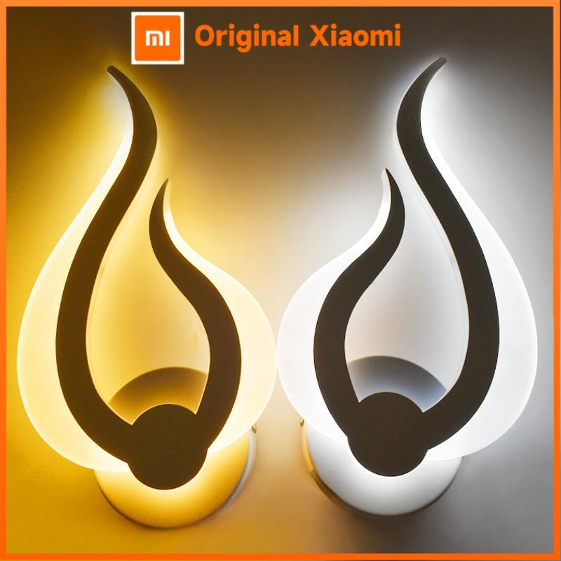 Xiaomi Creative Flame LED Modern Wall Lamp 12W AC85-265V Acrylic Touch Bedside Lamp for Indoor Corridor Bedroom Lighting
