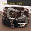 Fashion Y2K Waist Belts Rivet PU Leather Women Gothic Belts Carved Needle Buckle Punk Hip Hop Belt