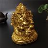 12cm Gold Lord Ganesha Statue Buddha Elephant God Sculptures Resin Home Decoration Meditation Big Buddha Statues