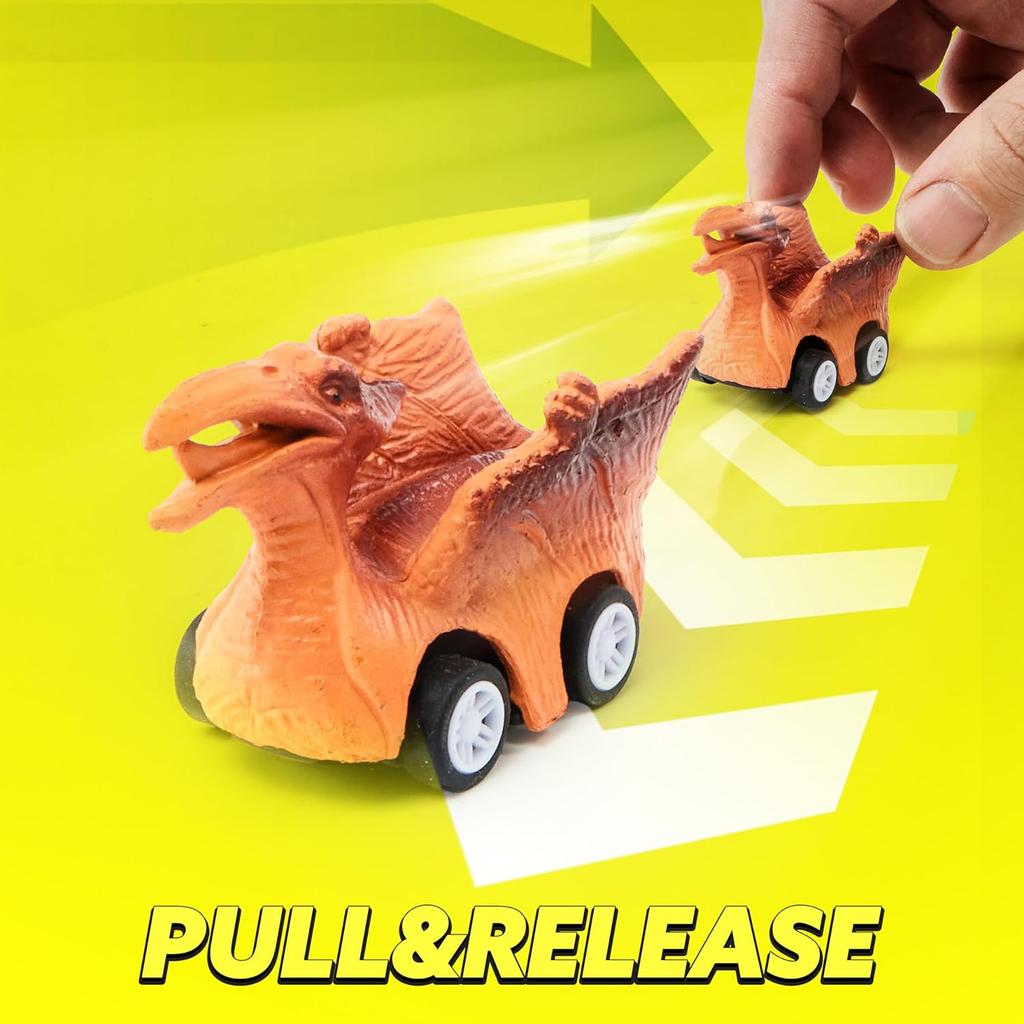 JOYFY 13 in 1 Dinosaur Transport Truck Toys with 12 Pull Back Cars Small Cars Set for 3+ Years Boy Birthday Christmas Gifts Toys