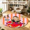 Round Rug Custom NameRoxy Dekker Pattern Non Slip Carpet Home Floor Decor