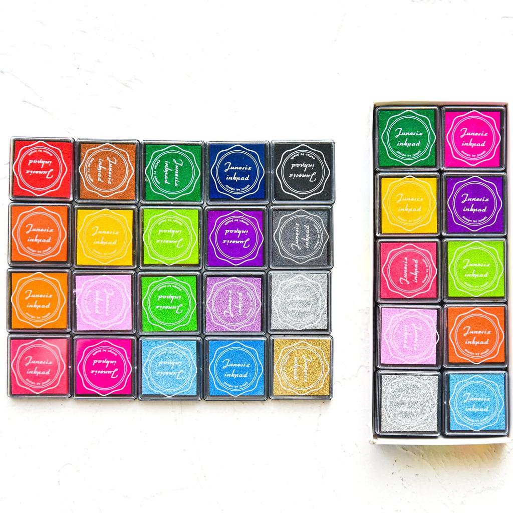 20 pz/set Tamponi d'inchiostro lavabili sicuri per Artigianato, Scrapbooking e Progetti Artistici - Tampone d'inchiostro lavabile non tossico con colori vivaci