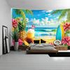 Summer Beach Holiday Party Decoration Backdrop Sunshine Flamingo Ocean Surfboard Portrait Photography Background Props Banner