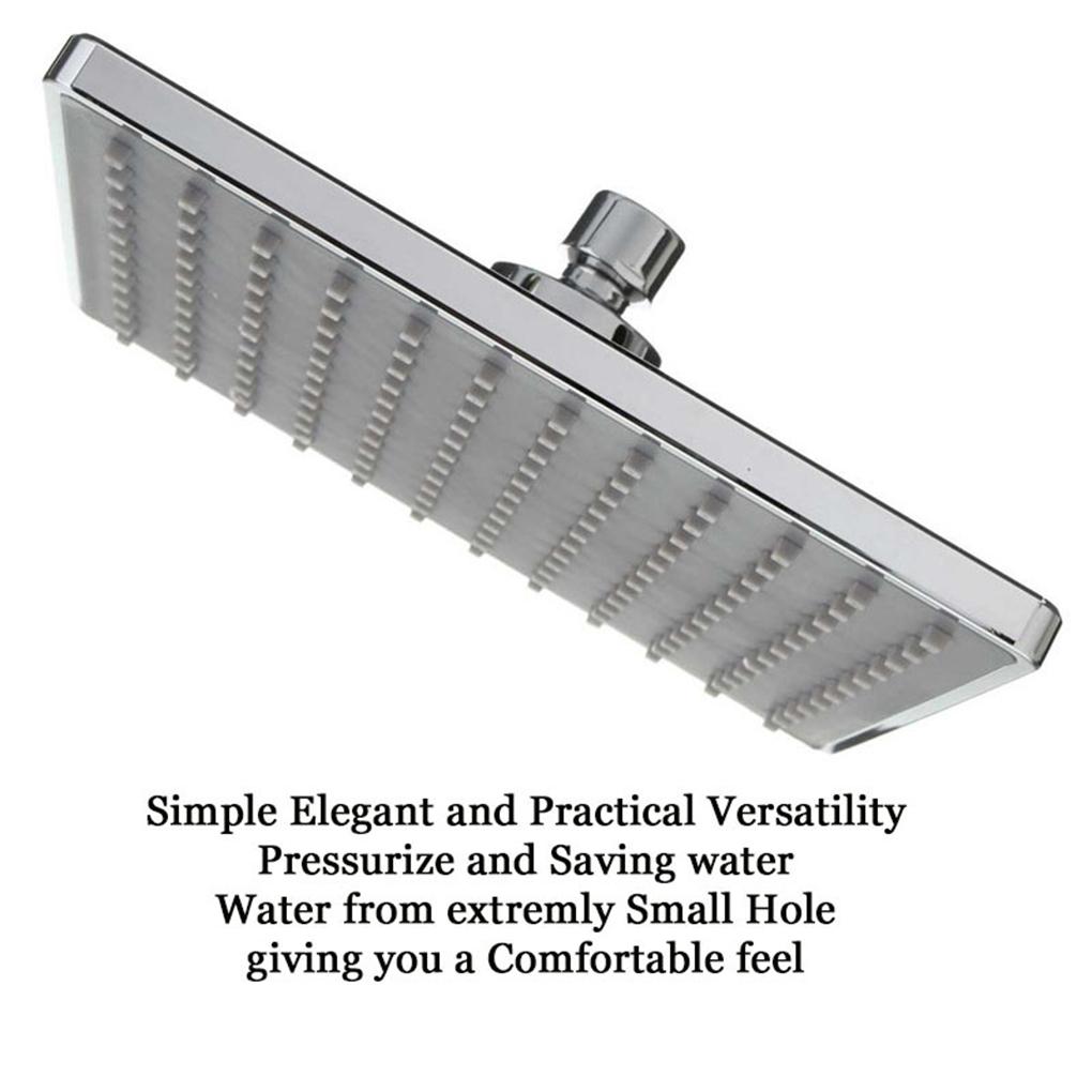 8 Inch Square Shower Head ABS Plastic Single Spray Touch Clean Easy To Install Luxury Rainfall Shower SPA Bathroom Accessories