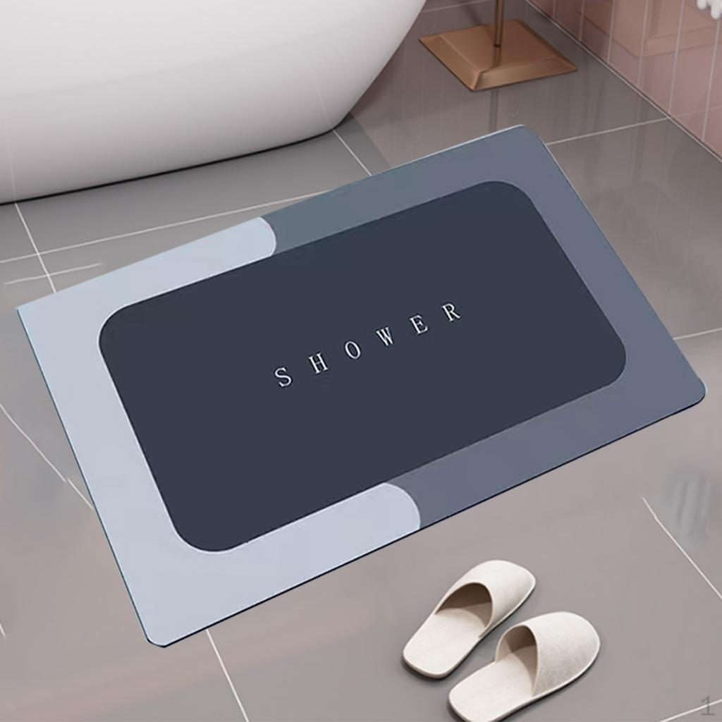 

40x60cm Absorbent Bath Mat Durable Non-Slip Rugs Bathroom Rug Machine Washable Thick Floor for Rectangle A