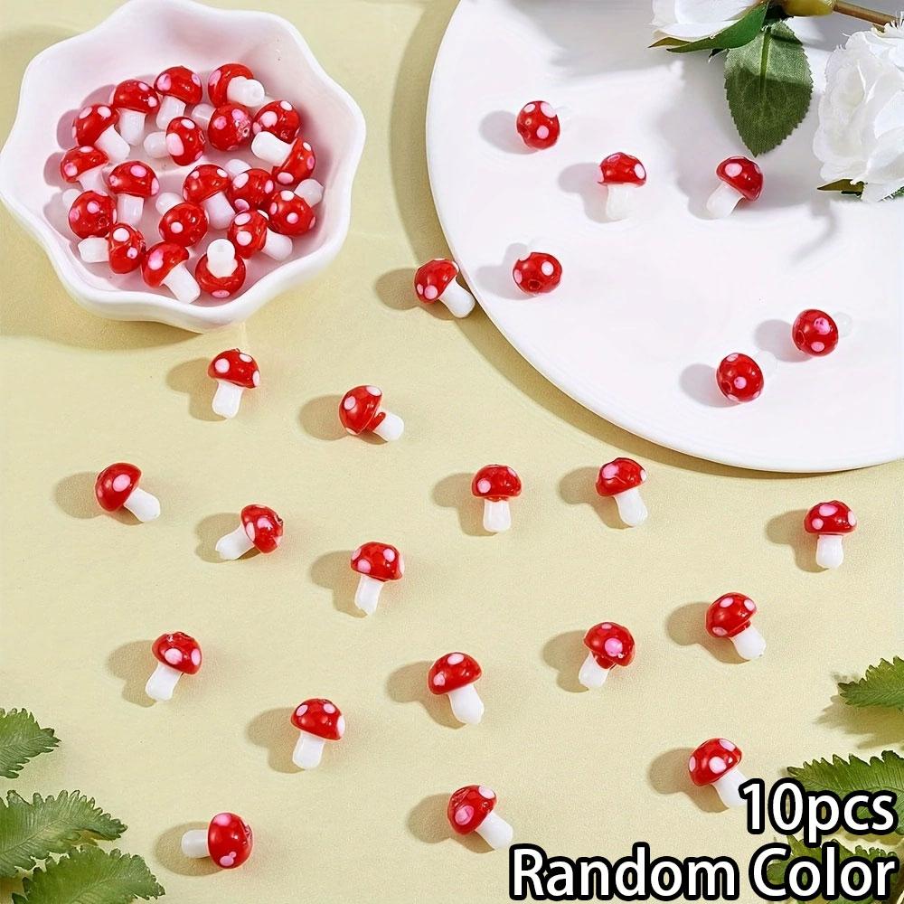 

10/20/40 шт. Красные грибные стеклянные бусины ручной работы для браслетов, ожерелий, сережек, свободные бусины для украшений 10pcs красный