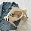 Canvas Bag Women's Crossbody Bag Large Capacity Casual Versatile Dumpling Bag Single Bag College Student Commuting Bag for Class