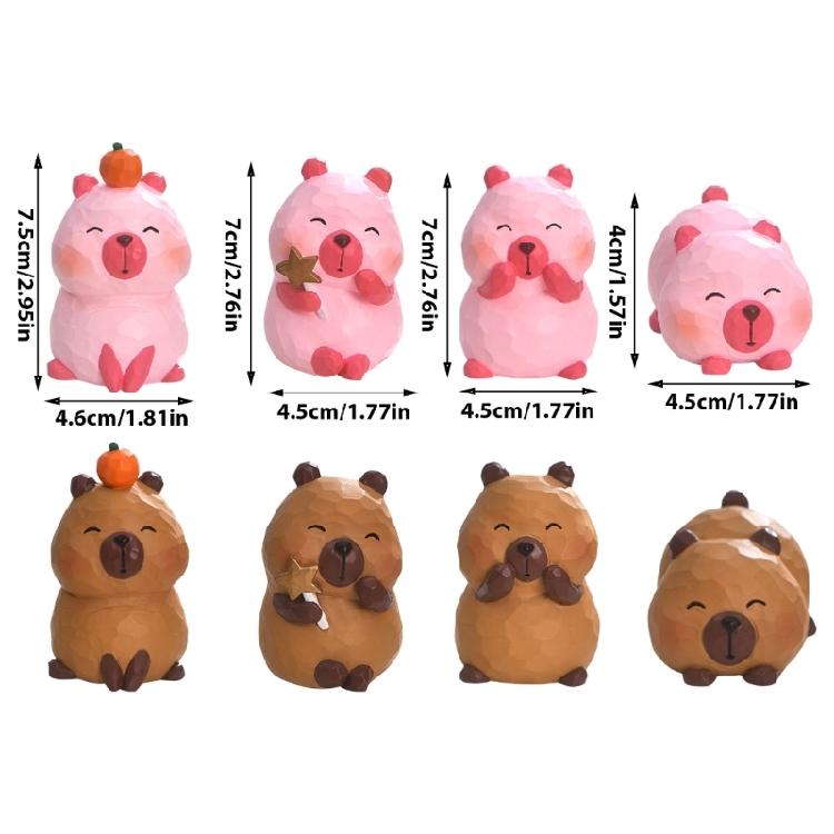 Colorful Capybaras Collectible Figurine Fun and Cute Decoration for Home or Workspaces